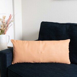 NWT Natural Leather Lumbar Pillow